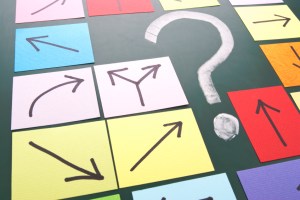 Question mark with different direction